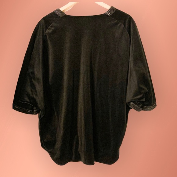 TOM BEZDUDA for Barad & Co. Vintage 70’s Flowy Black Sequin Top-Size Large - Picture 8 of 10